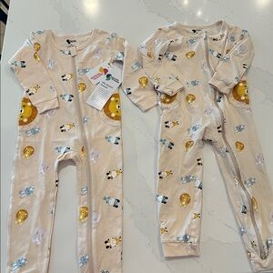 Spoonie Threads G-tube/ adaptive pajamas 2 way zip animals 3T 4T